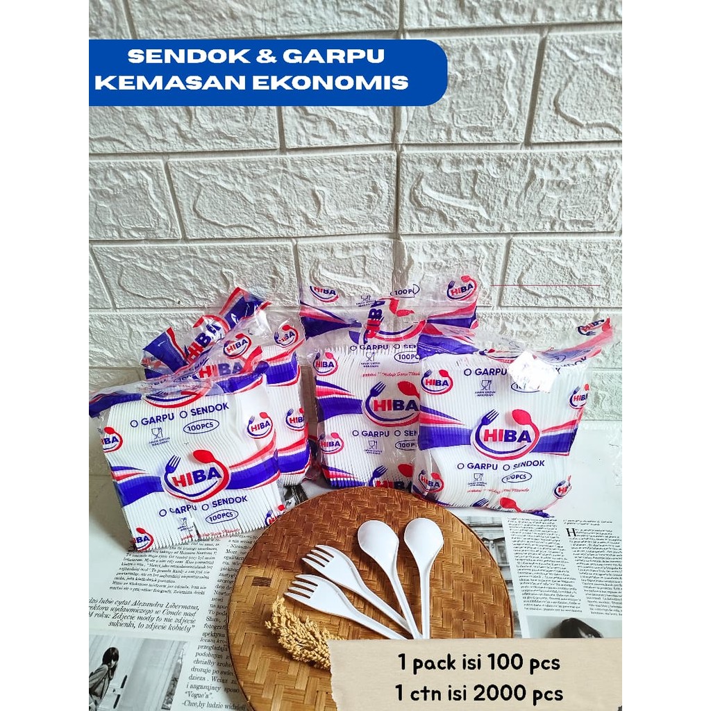 Sendok Makan Panjang / Sendok Plastik / Garpu Plastik / Sendok garpu sekali pakai