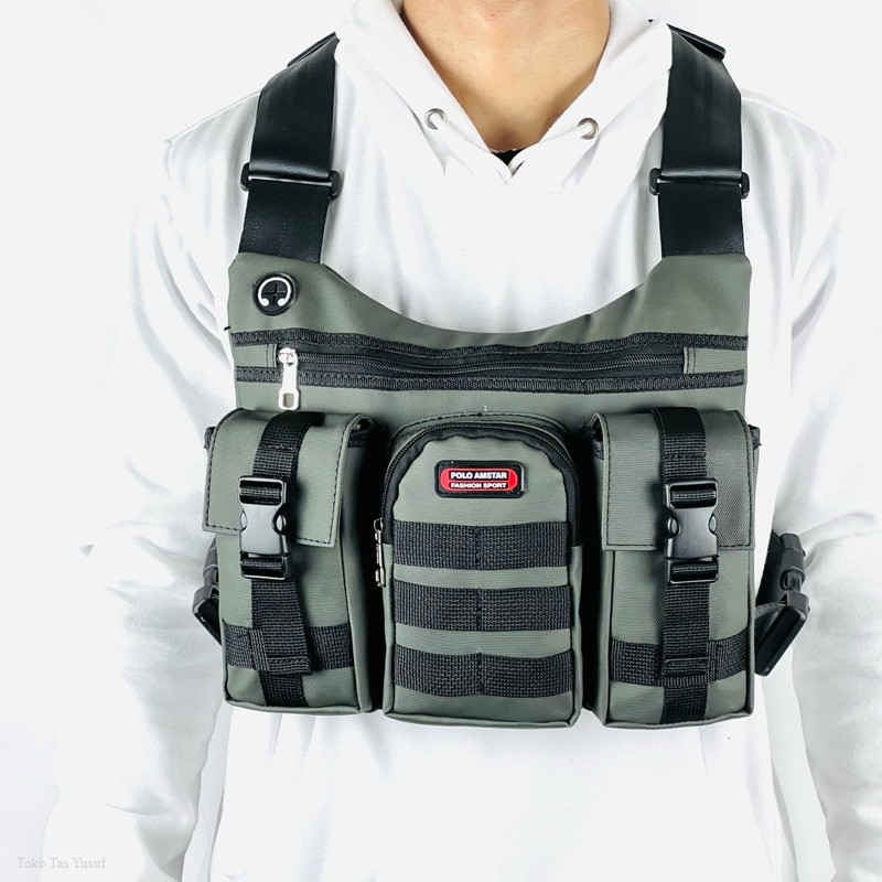 Tas Rompi CHESTBAG Pria Tas Selempang Dada Tahan Air