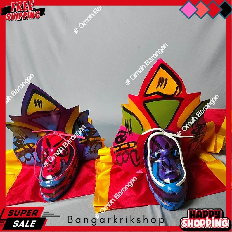 BGK Barongan Anak Mainan Caplokan Spon Ukuran Kecil Motif Kayu Devil