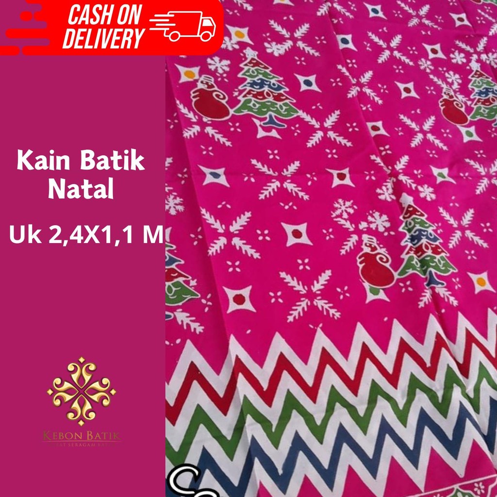 Kain Batik Cap Bahan Katun Motif Natal Batik Natal 2509240001