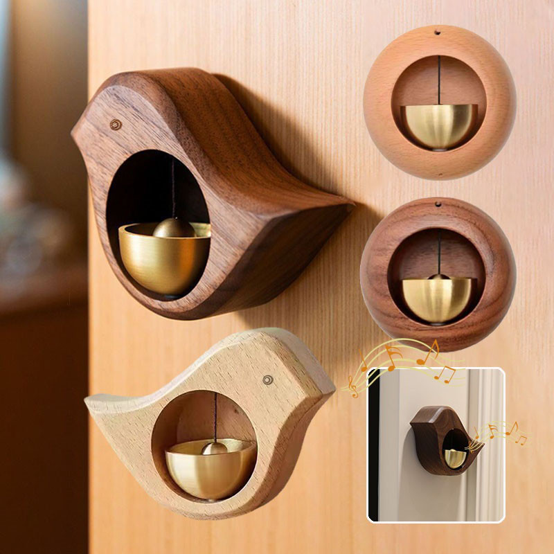 Bel Pintu Kayu//lonceng Pintu Kuningan/Bel pintu beech/Lonceng Hadiah Lonceng Angin Dekorasi Rumah