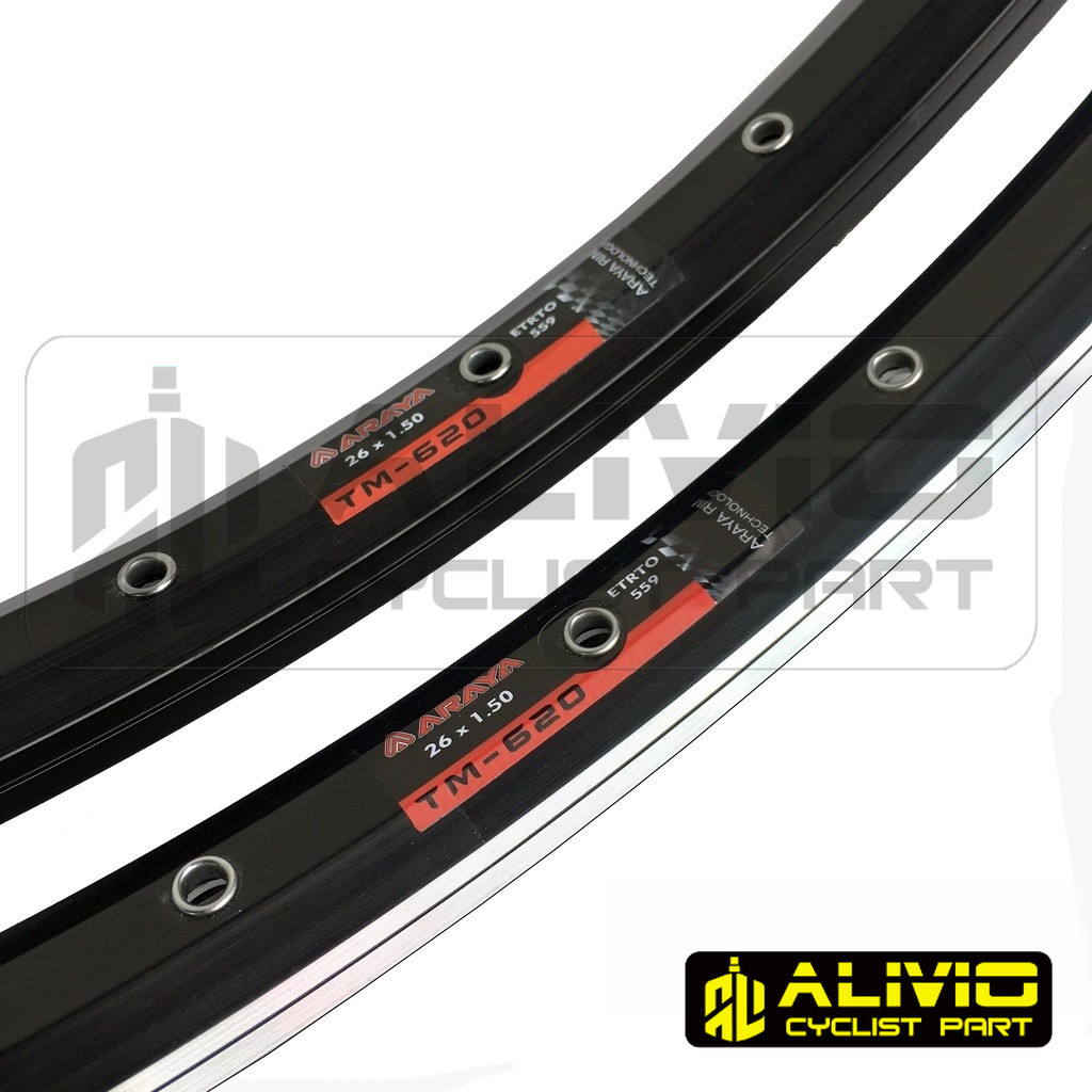 Rims Velg Sepeda MTB Araya TM620 26 Inch Doublewall  TM 620 Etrto 559 Lubang 32 36 Hole Alloy