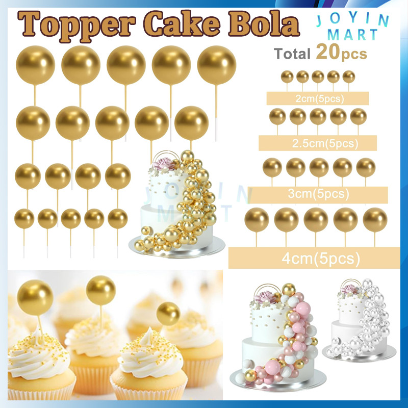 [1 set 20pcs]  Cake Topper Bola/ Topper Cake Bentuk Bola / Hiasan kue ultah