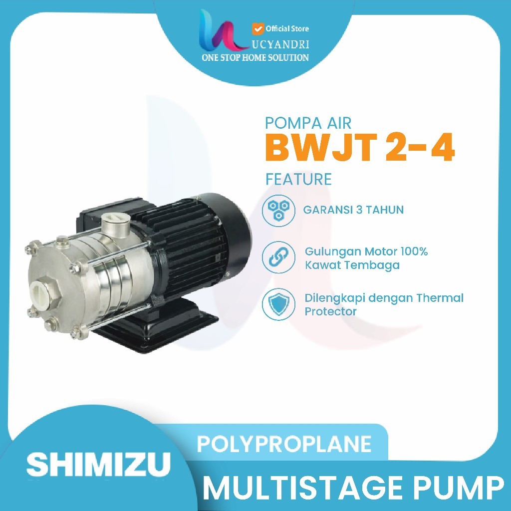 Pompa Air Shimizu BWJT 2-4 Pompa Celup Jet Pump Multistage Dengan (Tingkat 4)