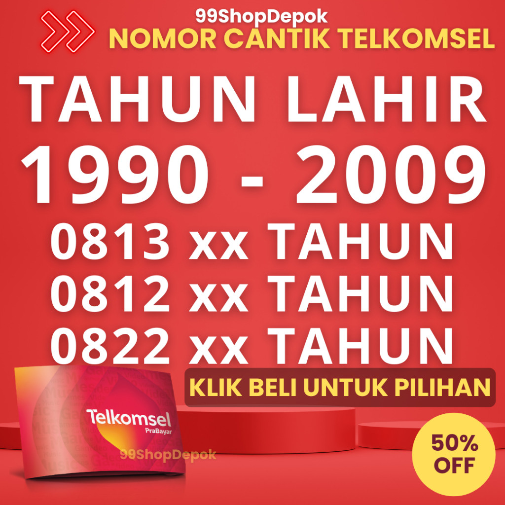 Kartu Perdana Nomor Cantik Telkomsel Simpati TAHUN P2 - Nomer Cantik Telkomsel TAHUN 1998 1991 1990 
