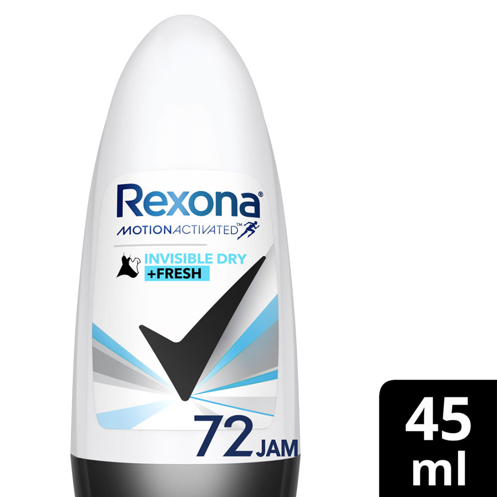 REXONA DEODORANT ROLL ON WOMEN INVISIBLE DRY 45mL