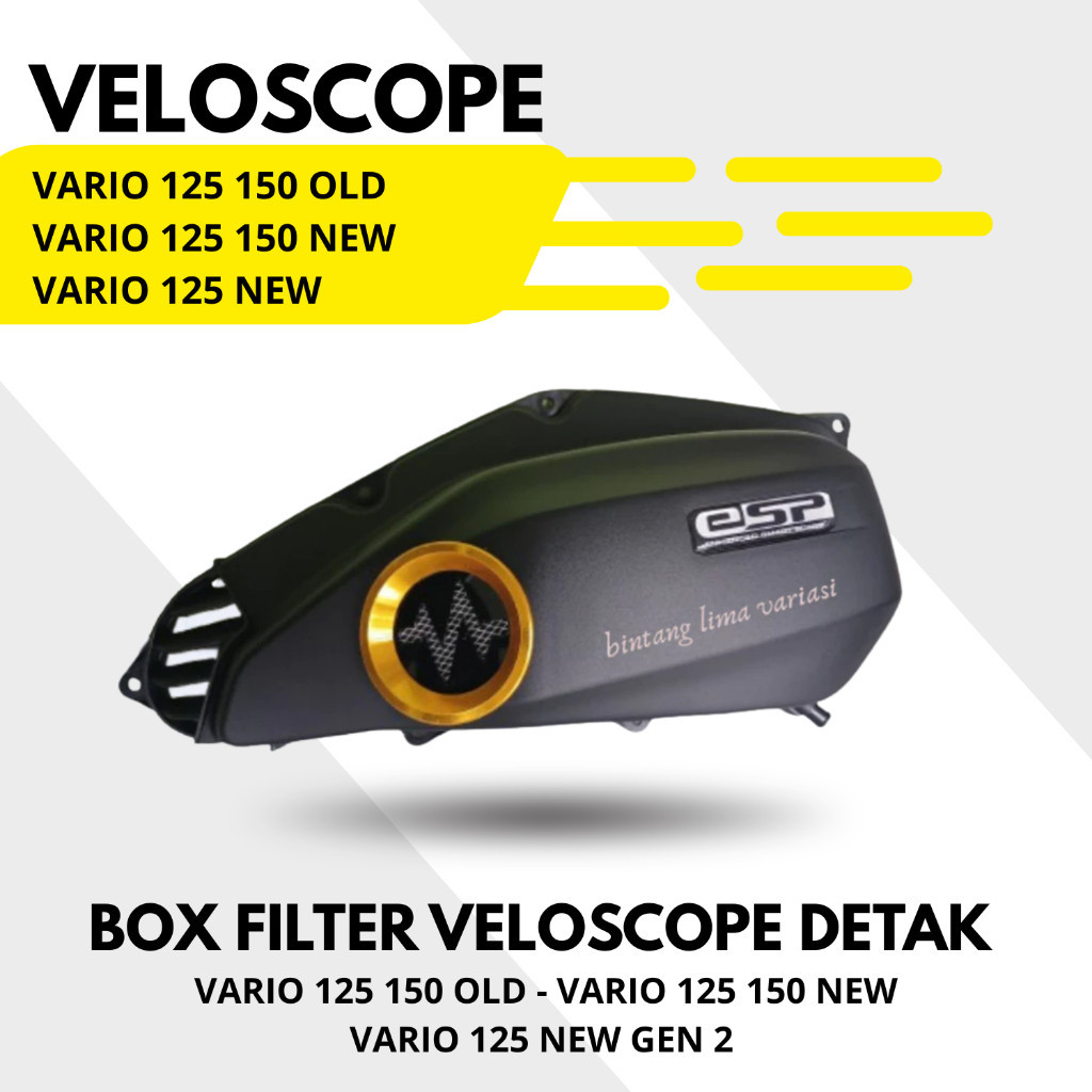 COD Veloscope Tutup Box Filter Variasi For Vario New 125 150 Vario 125 New Gen 2 - Aksesoris Vario