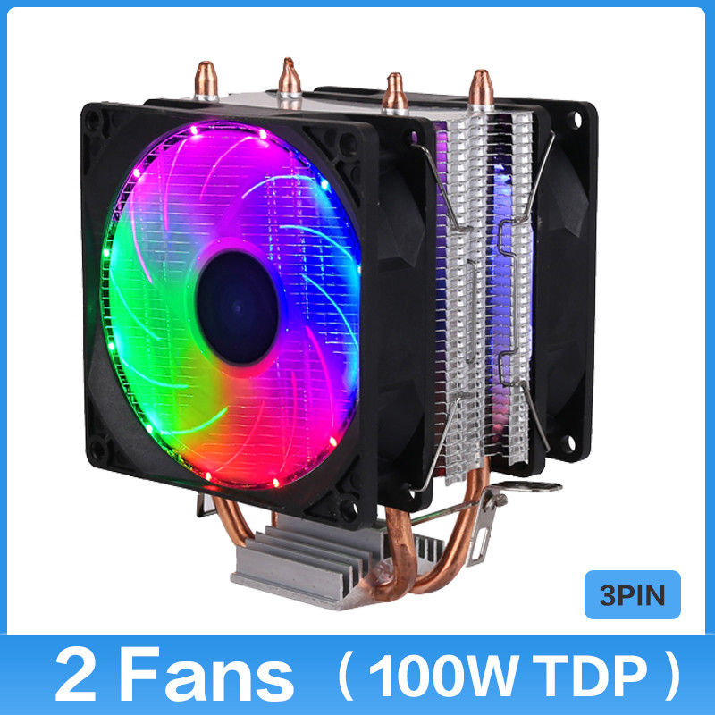 Heat Pipes CPU Cooler PWM 4 Pin PC Quiet 90mm Intel i5 LGA 2011 775 1200 1150 1151 1155 1156 AMD AM3