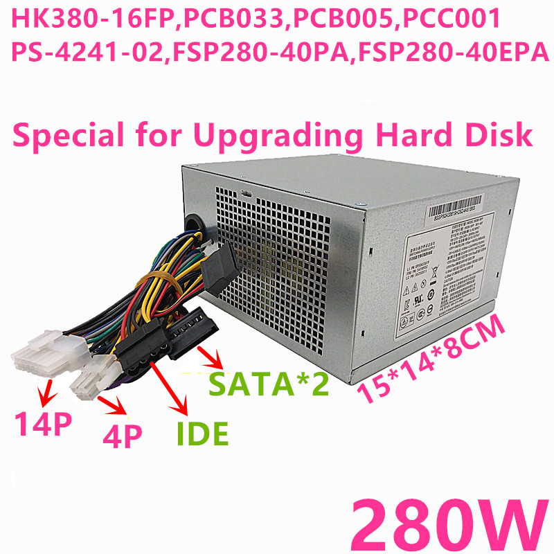 New Original PSU For Lenovo 14Pin 280W Power Supply HK380-16FP PCB033 PCB005 PS-4241-02 PCC001 FSP28