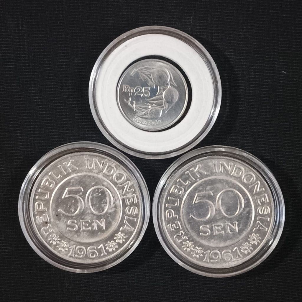 CL5B PAKET 26 Rupiah dan 25 Rupiah  +  capsul tahun 1971 (kombinasi 50sen) Original