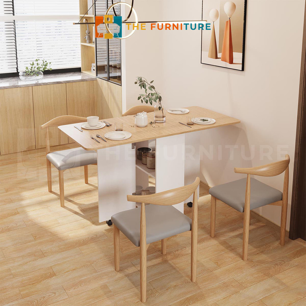 The Furniture- Meja Makan Lipat / Meja Makan / Meja Lipat / Meja Makan Kayu / Meja Lipat Sederhana