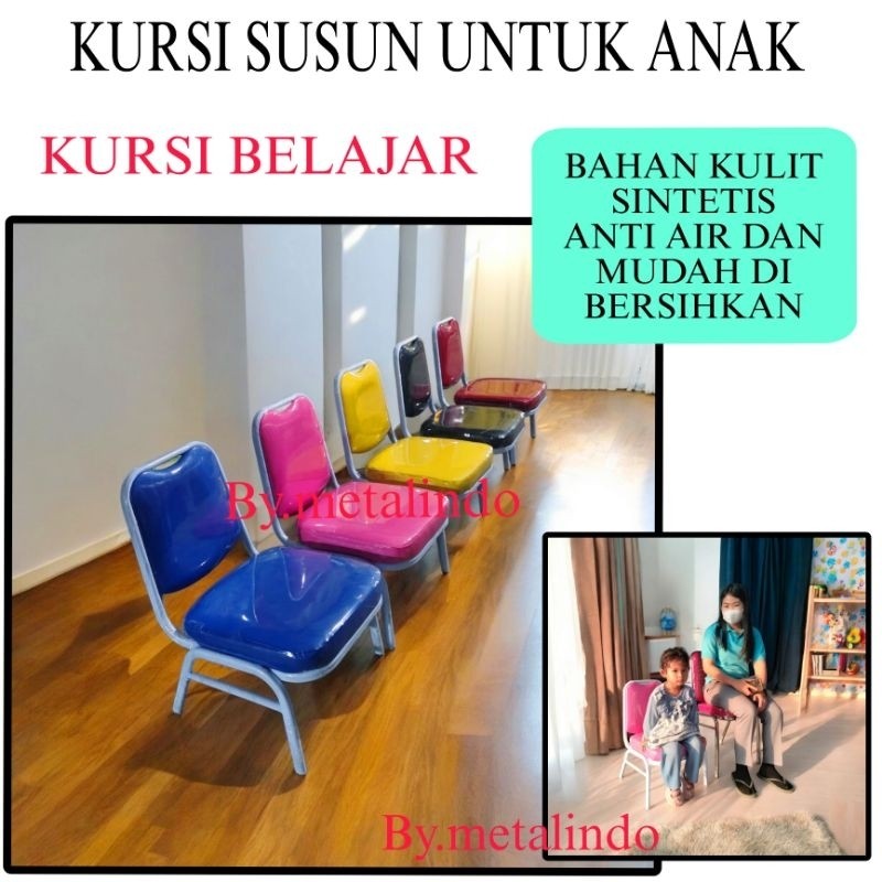 PRADHIP_IDKursi Belajar Anak Kursi Sekolah Kursi Susun Bahan Kulit Bangku Kuliah Kursi Warna Warni K