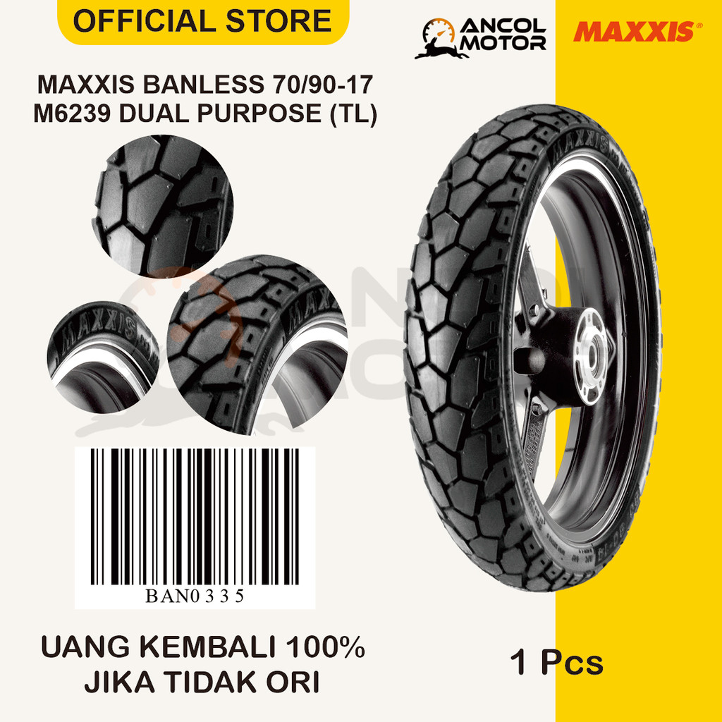 Ban Tubeless MAXXIS 70/90-17 M6239 Dual Purpose – Ban Motor Bebek & Trail Harian Tangguh