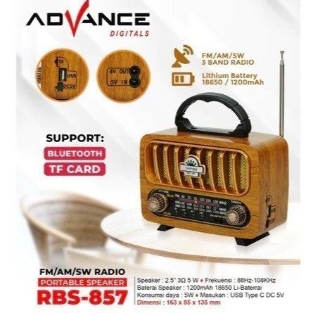 Advance RBS-857 Radio Speaker Portable FM|AM|SW Bluetooth