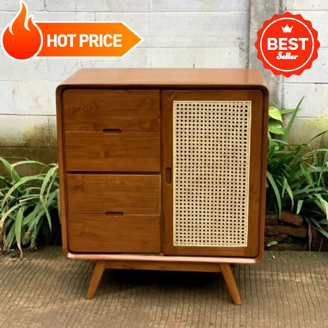 Indrakarya - Kabinet Retro Minimalis Kayu Jati Solid
