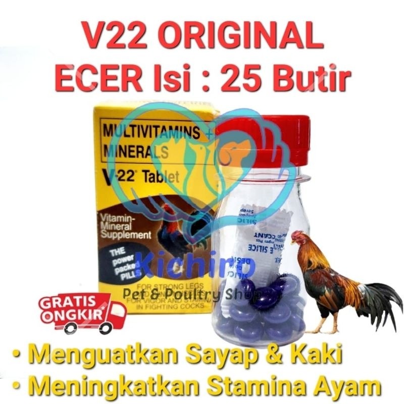 GLK55 V-22 Original Super Multivitamin Mineral isi 25 Tablet Import Filipina Philipin V22 Meningkatk