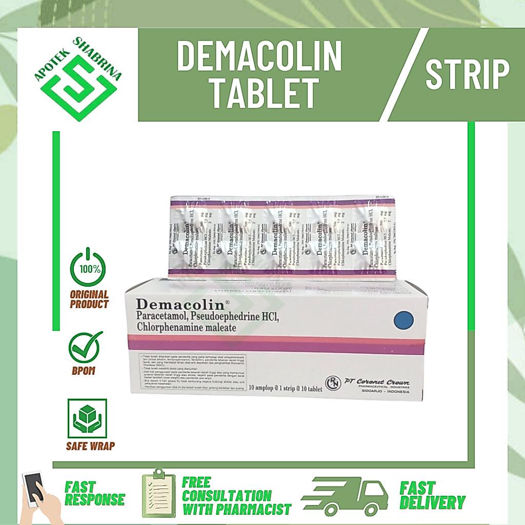 DEMACOLIN TABLET / DEMAM HIDUNG TERSUMBAT PILEK
