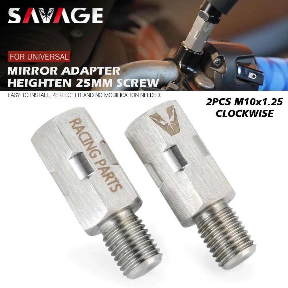 2 Buah Adaptor Spion Motor M10 Ulir Sekrup Spion Universal Searah Jarum Jam, Baut Baja Ekstensi Peni