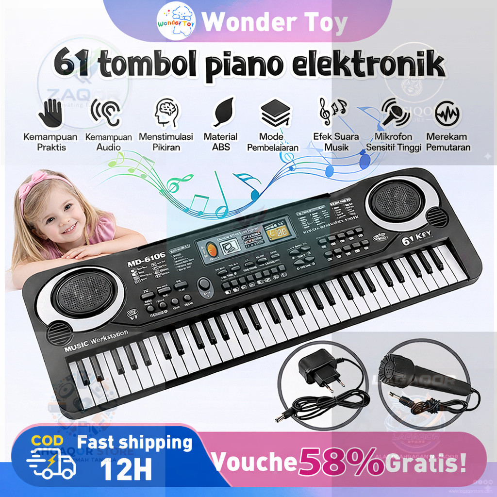 Piano 61keys Piano Elektronik Pemula Piano Mainan Anak-Anak Smart Piano/Piano Elektronik Untuk Pemul