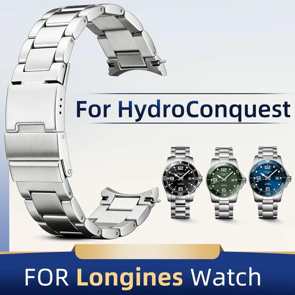 For Longines HydroConquest 21mm Wat Band Stainless Steel Metal Wat Bracelet  Solid Steel Band  ving 