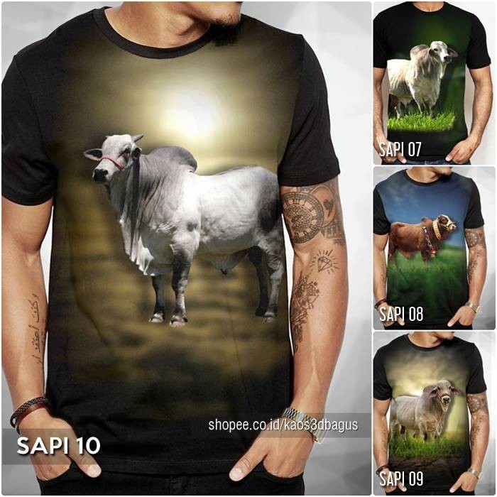 Baju KAOS SAPI BRAHMAN Limosin SUPER PREMIUM | Kaos Gambar SAPI Indonesia Sapi Simental Animal S-2XL