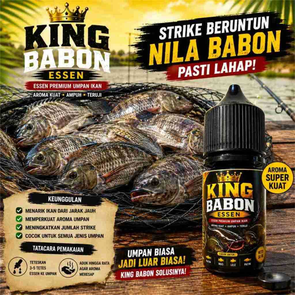 King Babon Essen Umpan Ikan Premium Penarik Jarak Jauh - Esen Pancing Galatama Lele Mas Nila Patin A