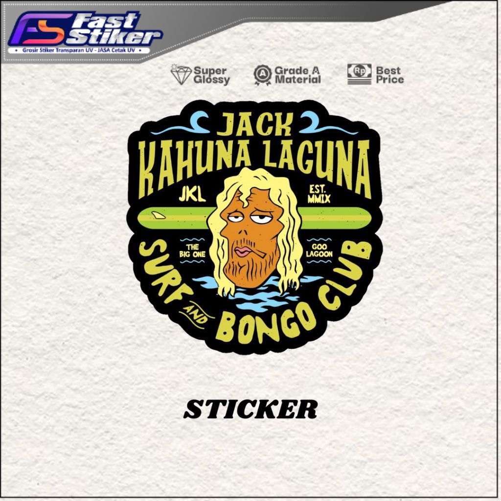 Sticker Jack Kahuna Laguna Surf Club Spongebob Brand Aesthetic Anti Air Vinyl