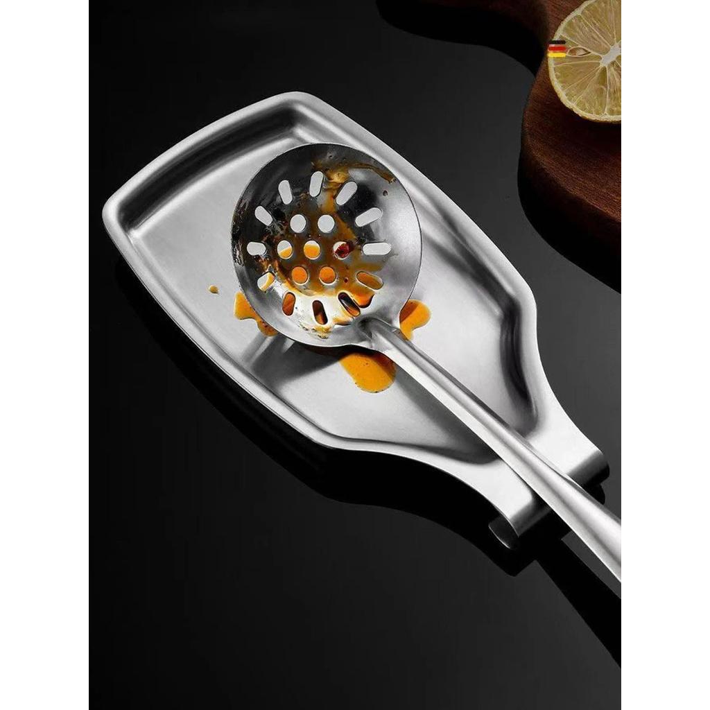 Stainless Steel Tray Rack Kitchen Spoon Holder Spatula Tray Spoon Rest Rice Spoon Storage Rack Buffe
