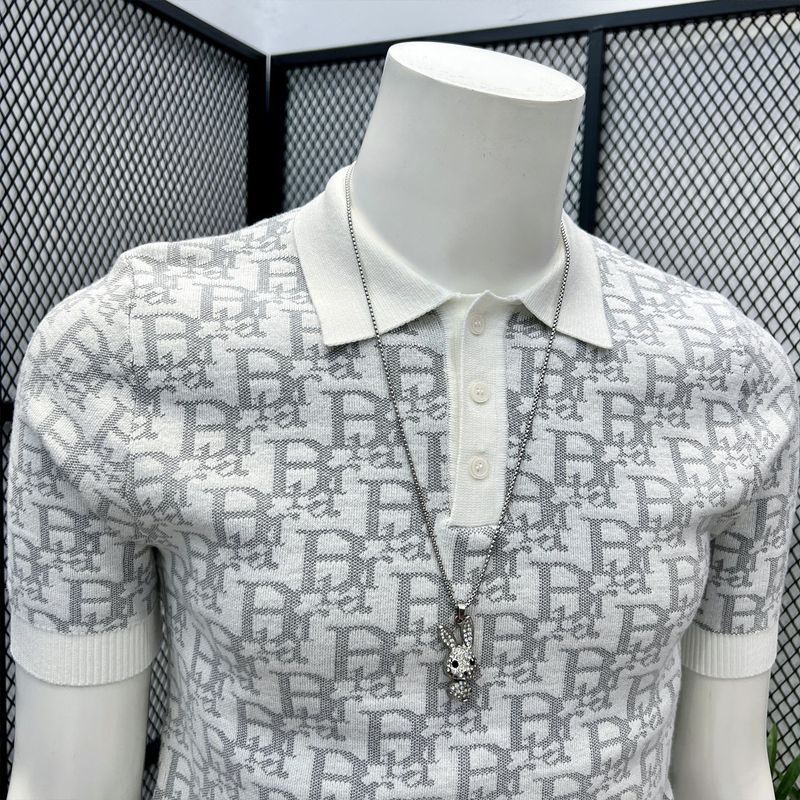 Kaos Polo Pria Premium Kerah Rajut Motif Baju Atasan Cowok Jumbo