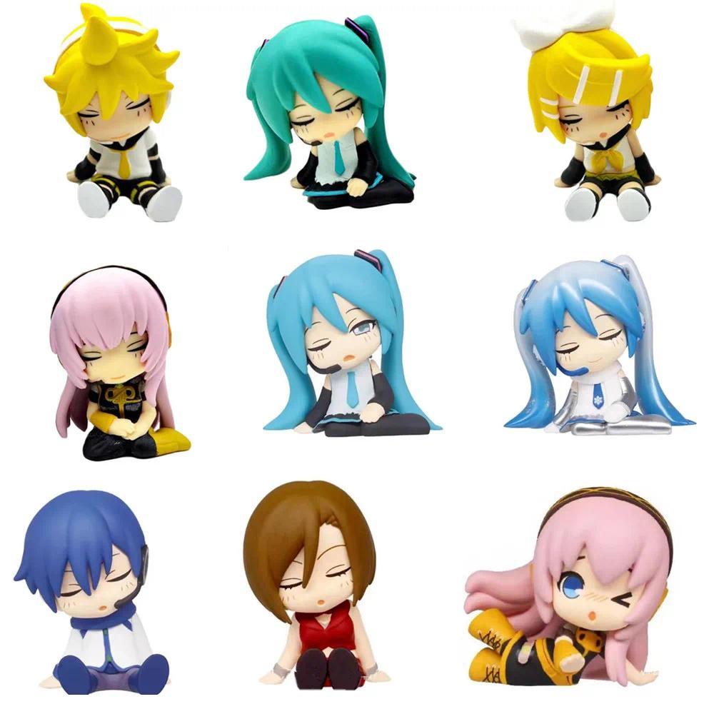 1 Pc Cute Hatsune Miku Action Figures Kagamine Rin Len Meiko Kaito PVC Model Virtual Singer Girls De