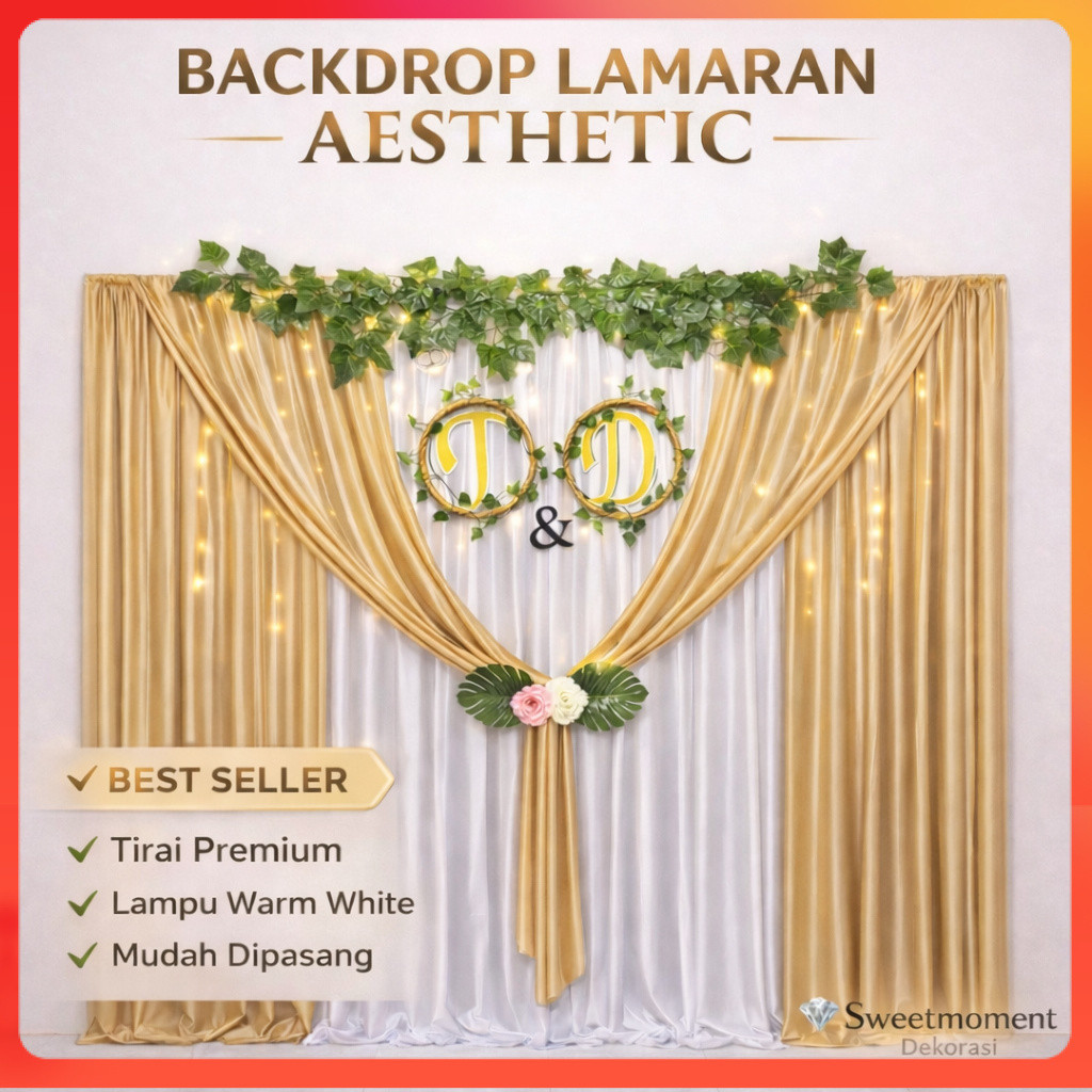 PROMO TERLARIS Paket Dekorasi Lamaran 3x2.2M Lengkap Murah | Backdrop Engagement wedding