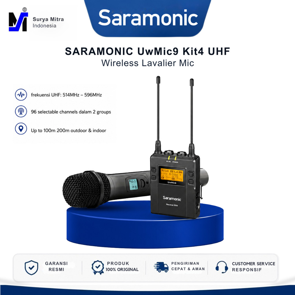 Saramonic Microphone UwMic9 Kit4 UHF Wireless Lavalier Mic