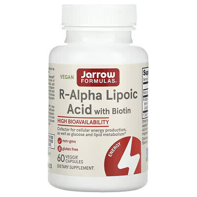 Jarrow Formulas R-Alpha Lipoic Acid with Biotin 60 Veg Caps