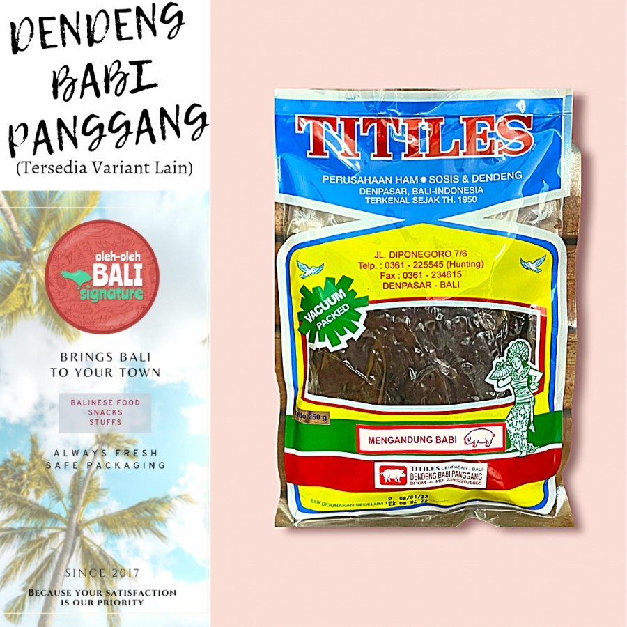 Dendeng Babi Titiles Bali/Dendeng Babi Pedas/Dendeng Babi Pedas Special/Dendeng Ayam Titiles (250gr)