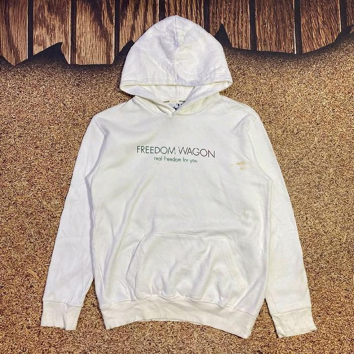 jemper pria FREEDOM WAGON By USA Jaket hoodie sweater casual mini scriot logo bordir depan casual mu