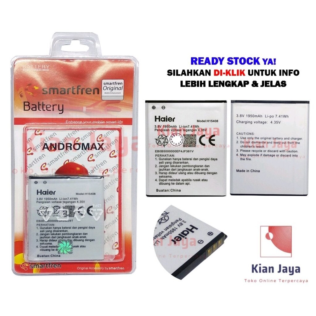 Baterai Handphone Andromax A, Andromax B, H15408 A26C2H A16C3H original