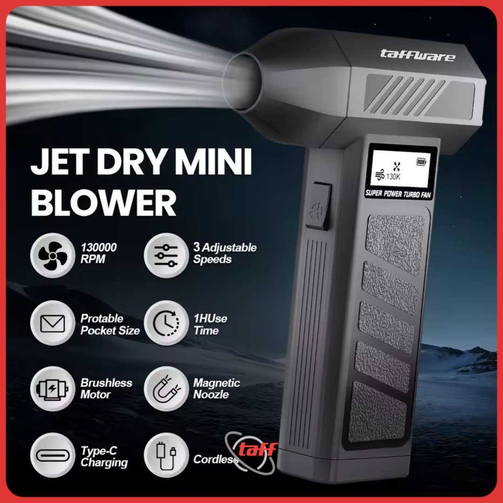 Taffware Mini Turbo Violent Air Blower Cordless Jet Portable 130000RPM - PAR-13