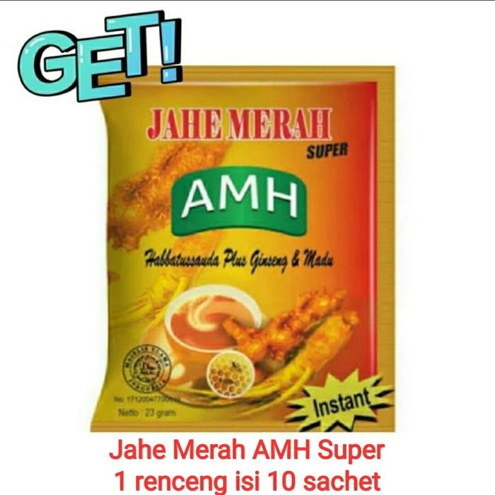 

Jahe Merah AMH minuman instant | renceng isi 10 sachet
