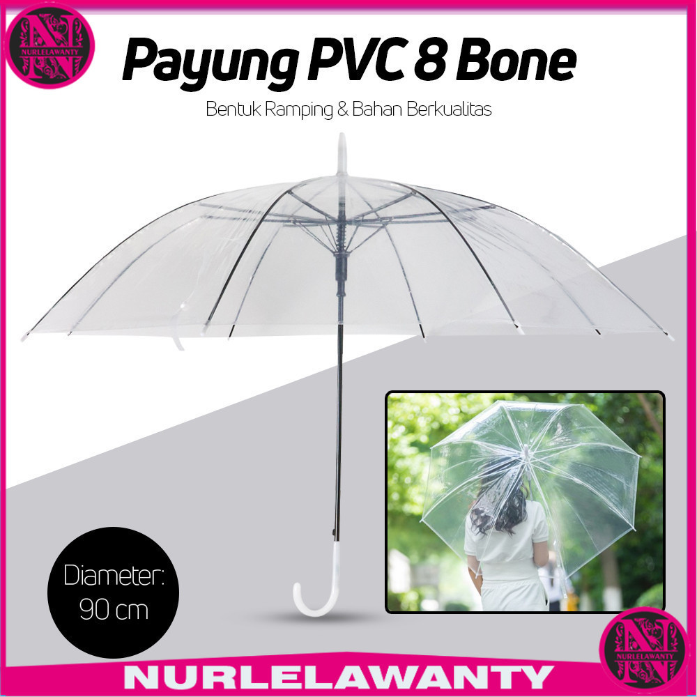 

- Fancytime Payung Polos PVC 8 Bone 90cm - P075 -