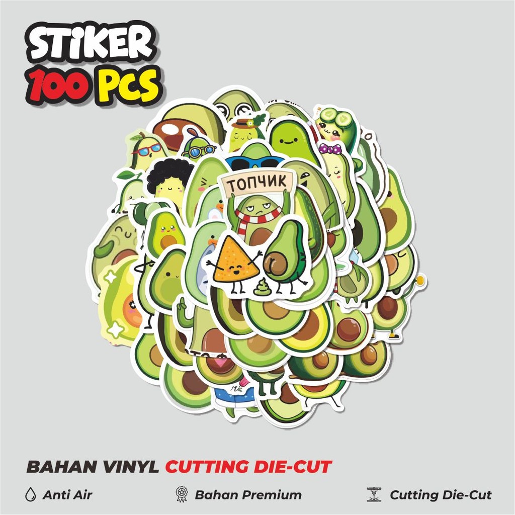

Terbaru! 50 pcs Stiker Buah Alpukat V4 Dekorasi Lucu Kreatif untuk Notebook, Skateboard, HP