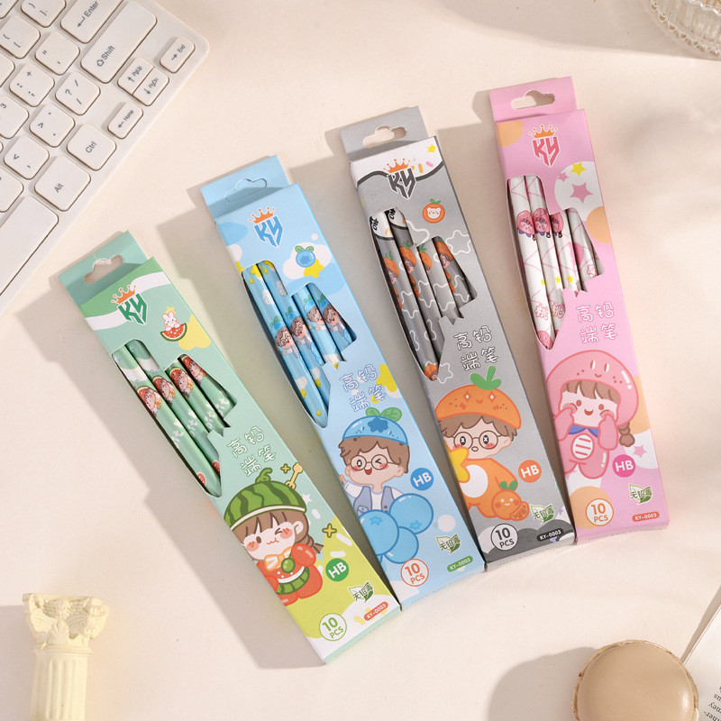

1 SET 10 PCS PENSIL DAN PENGHAPUS MOTIF KARTUN LUCU / PENSIL MURAH LUCU LG