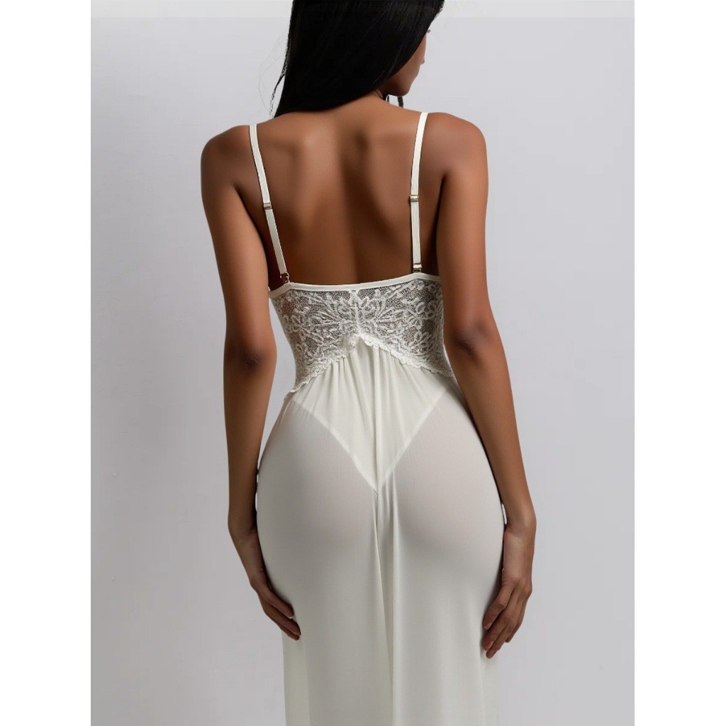 HP7633 sexy lingerie berkualitas daster panjang seksi transparan