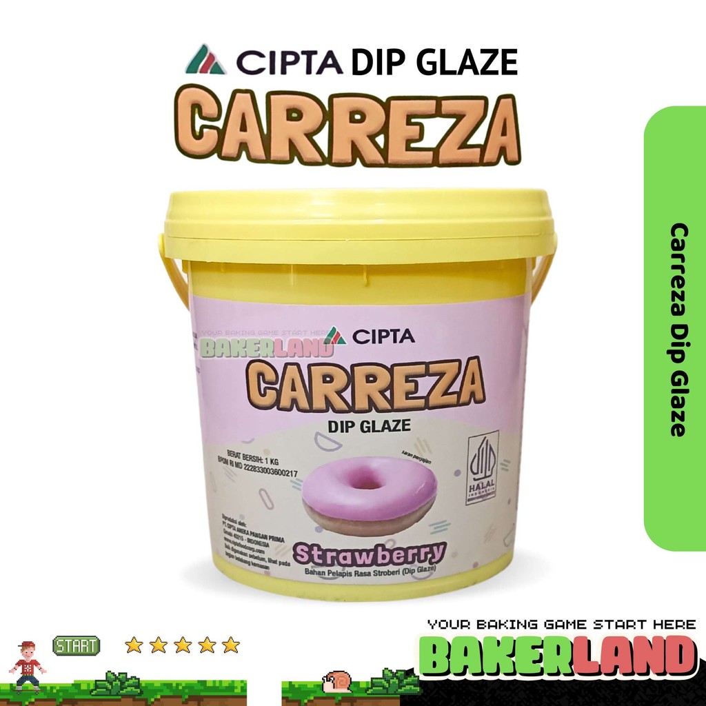 

Carreza Dip Glaze Strawberry 1 kg / Toping Donat Carreza / Selai Donat / Carreza Selai Donat