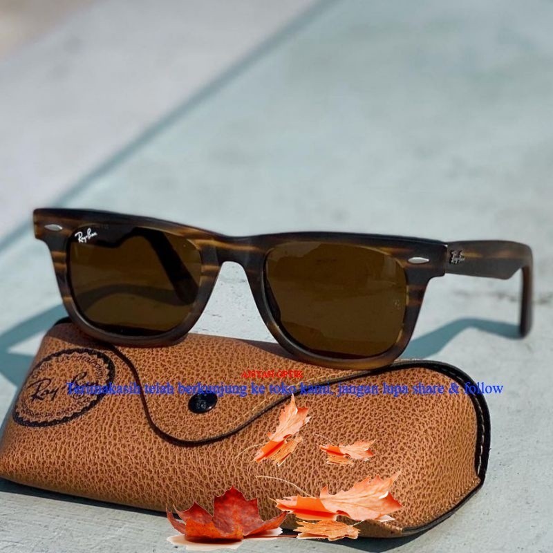 cod Kacamata RAYBAN WAYFARER RB2140A Lensa Kaca Brown Dof