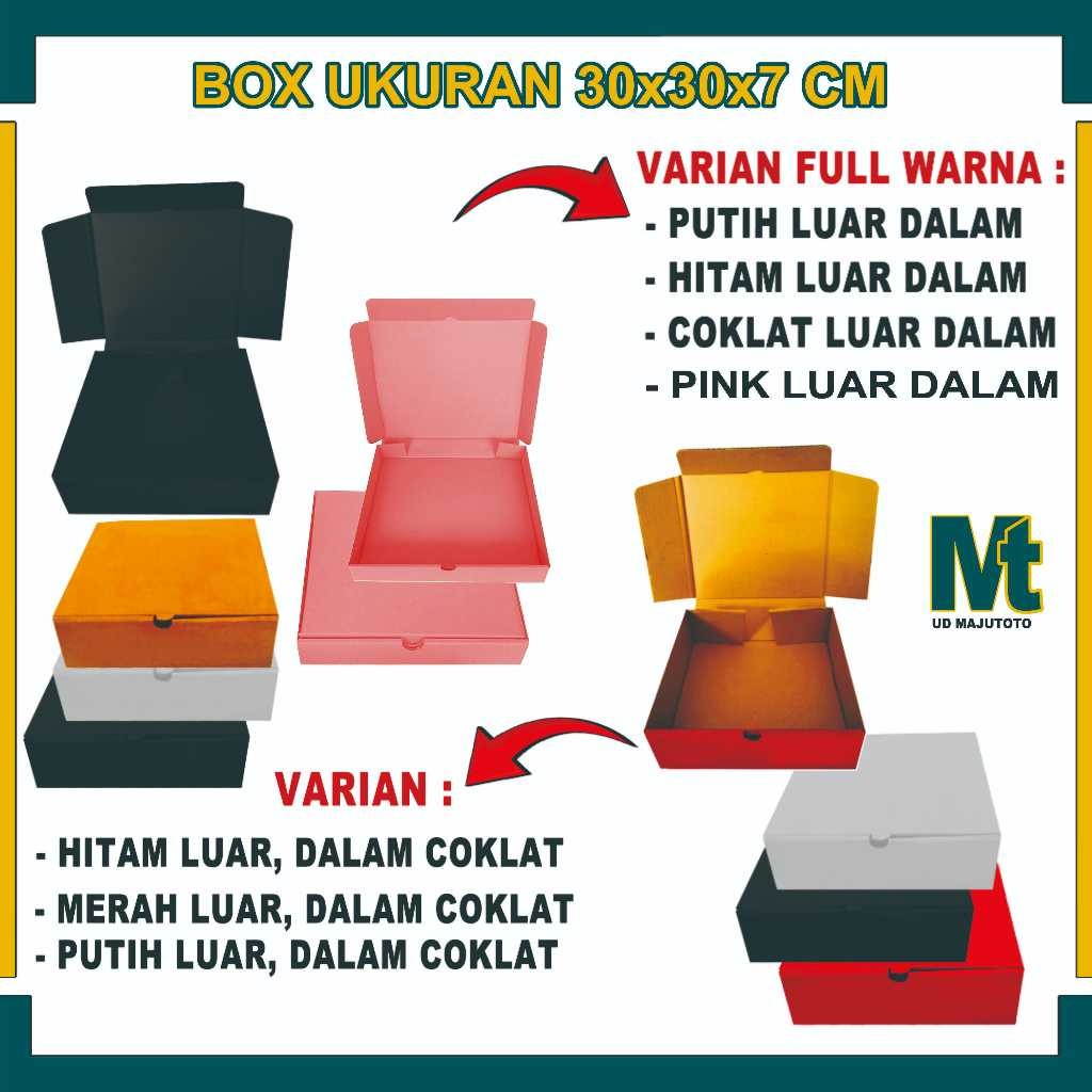 Box 30x30x7 cm / Box Lipat Depan / Box Kue Kering / Kardus Packing