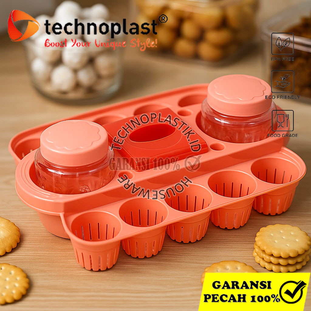 TECHNOPLAST Treasure Water Snack Serving Set |Tempat Rak Aqua Toples
