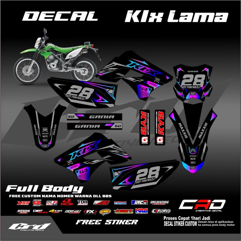 Decal KLX S Supermoto KLX Lama Full Body Decal KLX Old Bebas Custome Free Custome