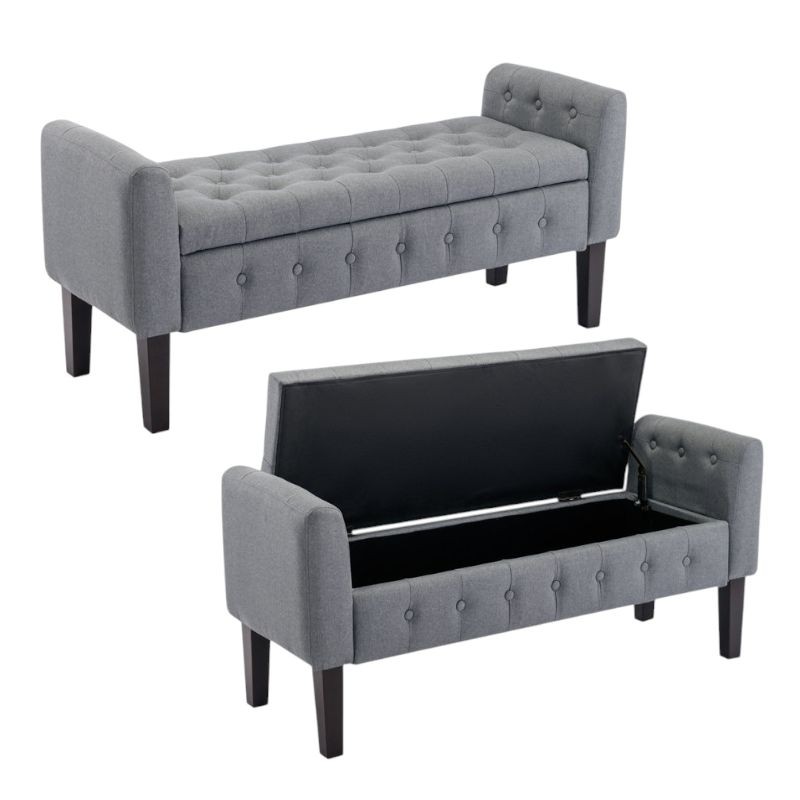 ( 54 ) sofa storage box sandaran tangan lurus 120 cm penyimpanan sofa modern stool Panjang