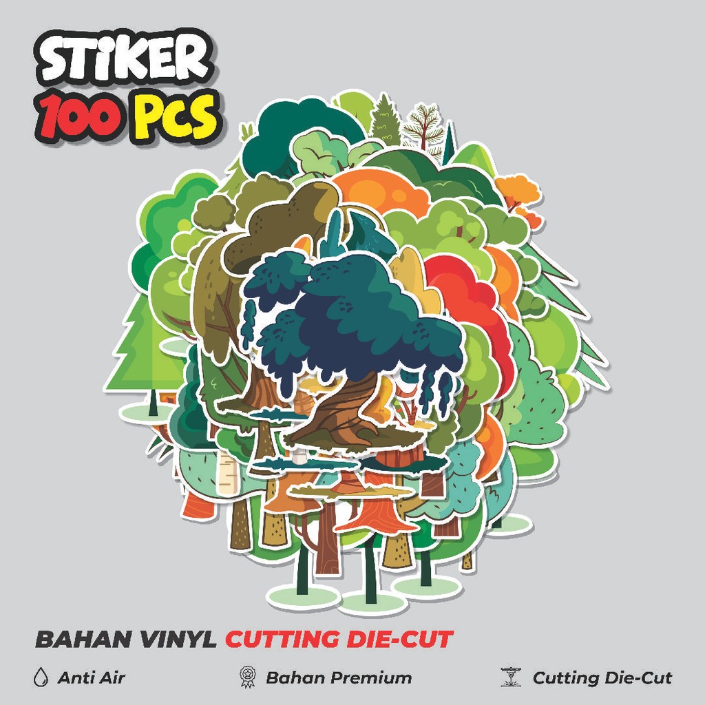

Terbaru! 50 pcs Stiker Ilustrasi Pohon Dekorasi Lucu Kreatif untuk Notebook, Skateboard, HP