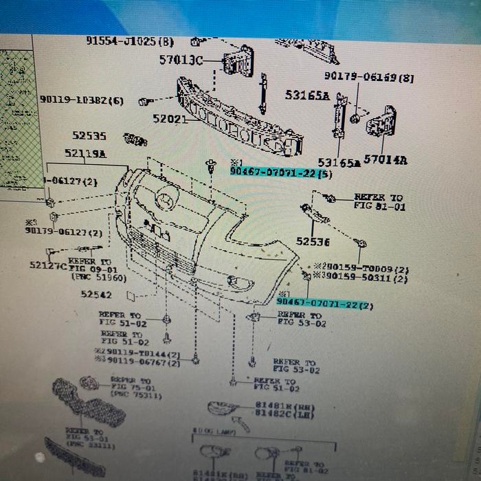 Klip-Kancing bemper depan Yaris-Vios-Limo gen 2 ORI